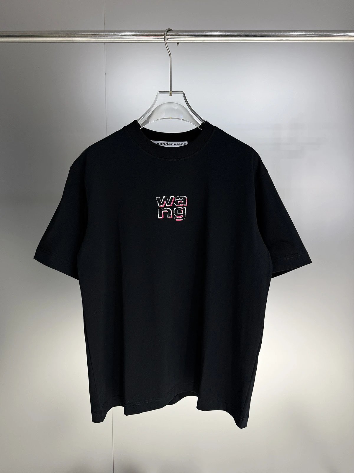 Alexander Wang Wang Logo Embroidered Black T-Shirt - 8