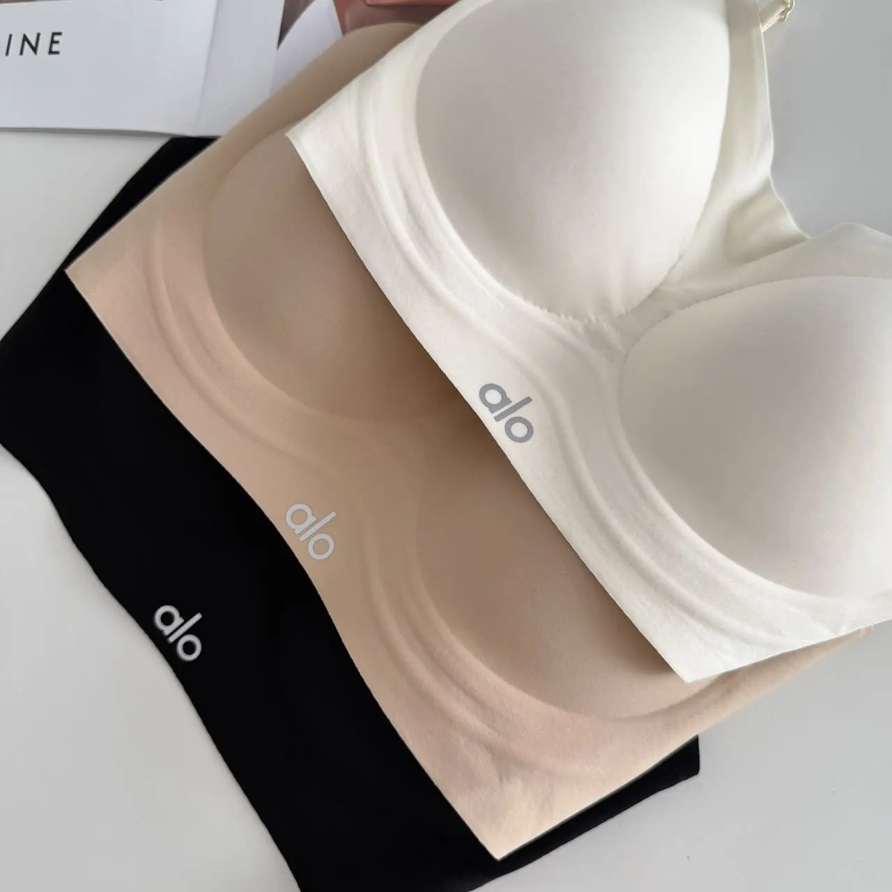 Alo Yoga Seamless Bralette Beige Underwear - 5