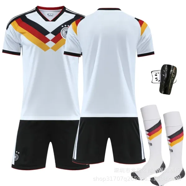 Design Germany National Team Home Kit White Black Red Yellow Jersey Set Jersey - 1