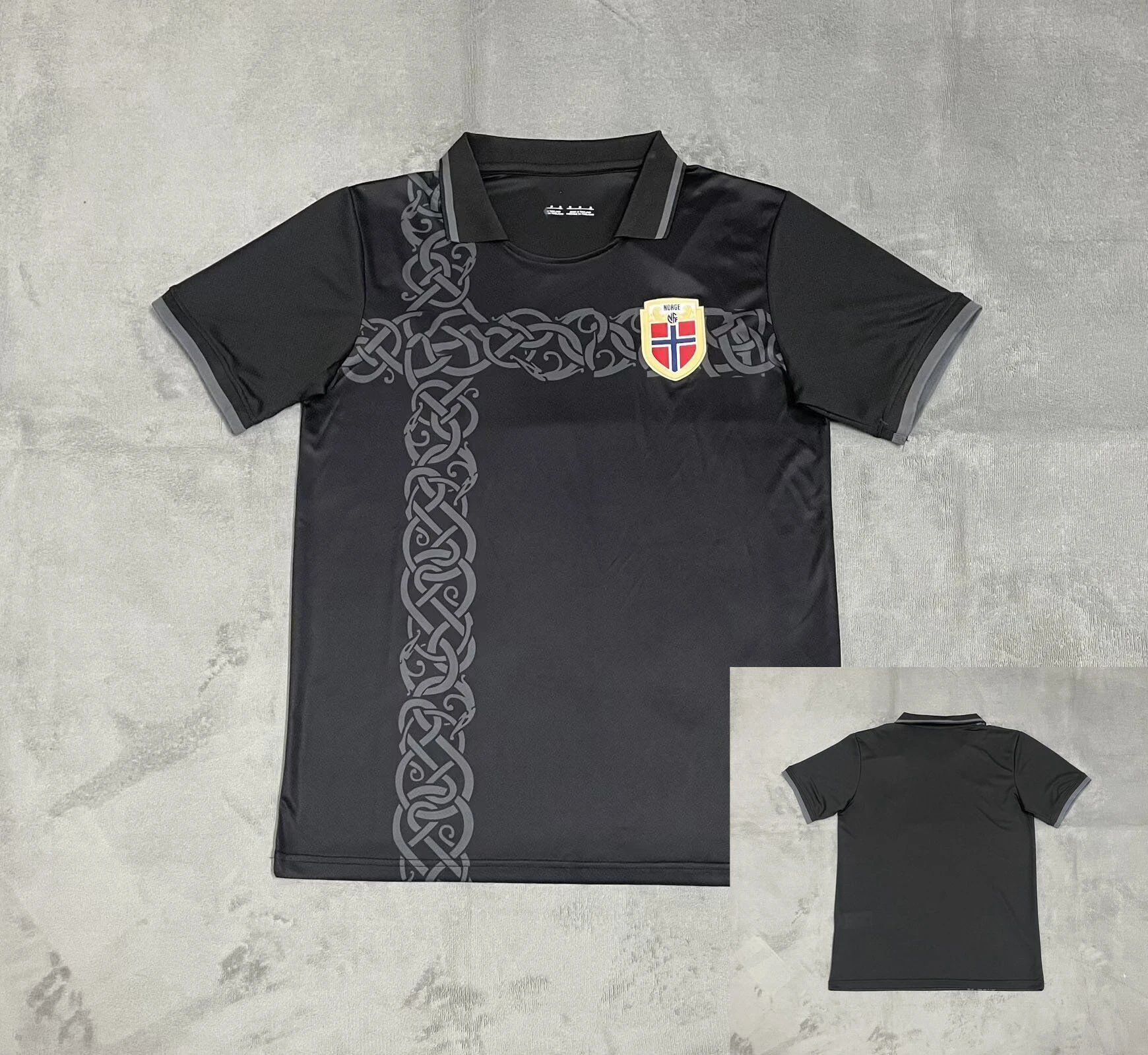 KNVB Netherlands National Team Away Jersey Black / Orange Graphic Polo - 2