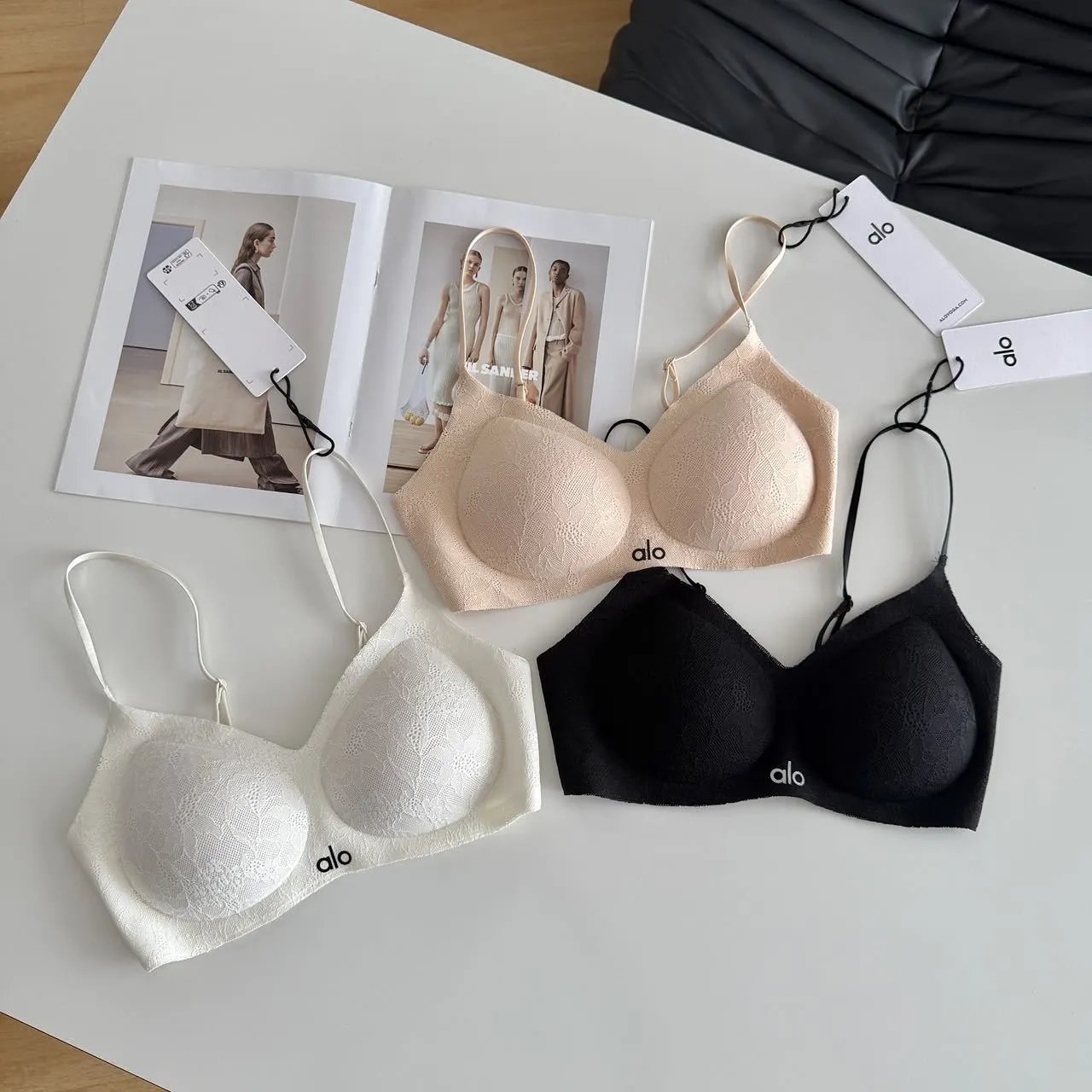 Alo Yoga Mesh Bralette Black Underwear - 2