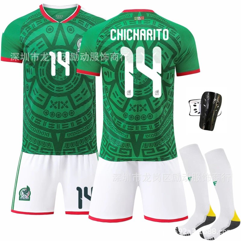Design Mexico National Team 2022 Home Jersey Green White Red Soccer Kit Jersey - 9