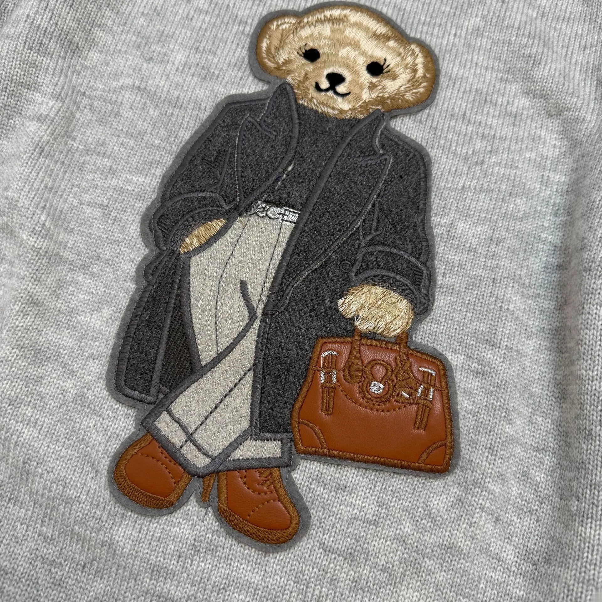 Polo Ralph Lauren Bear Embroidered Gray Sweater - 15