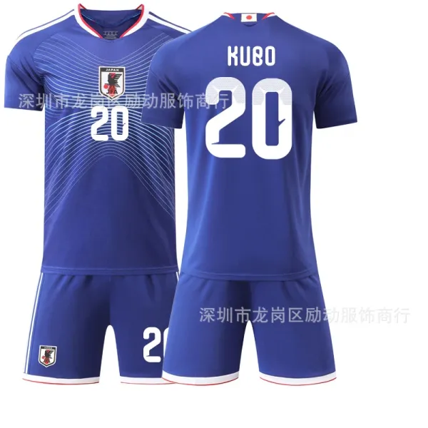 Japan Football Association 2020 Home Kit Blue Jersey and Shorts Set - 1