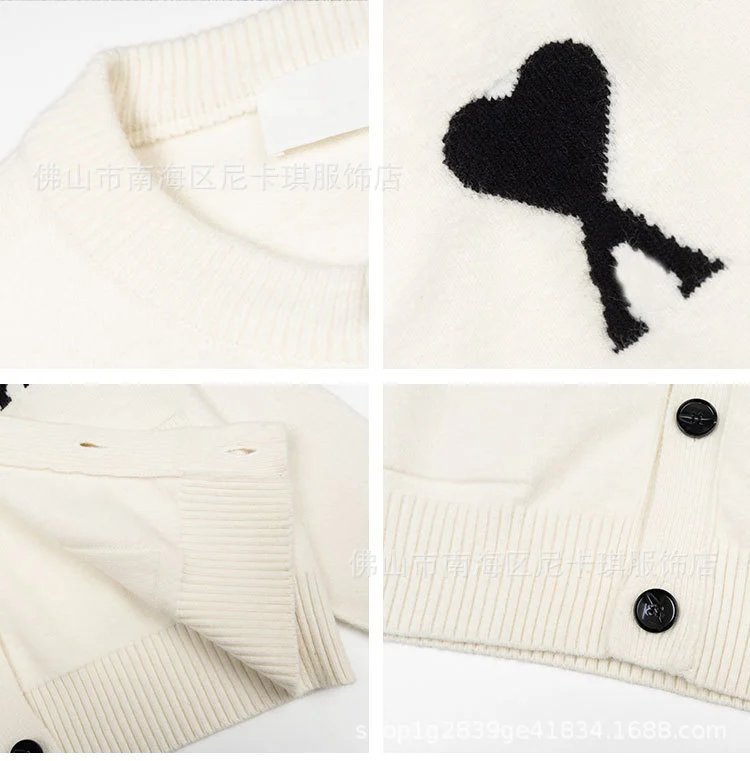 Comme des Garçons Play Heart Logo Light Blue Knit Cardigan Outerwear.cardigan - 4