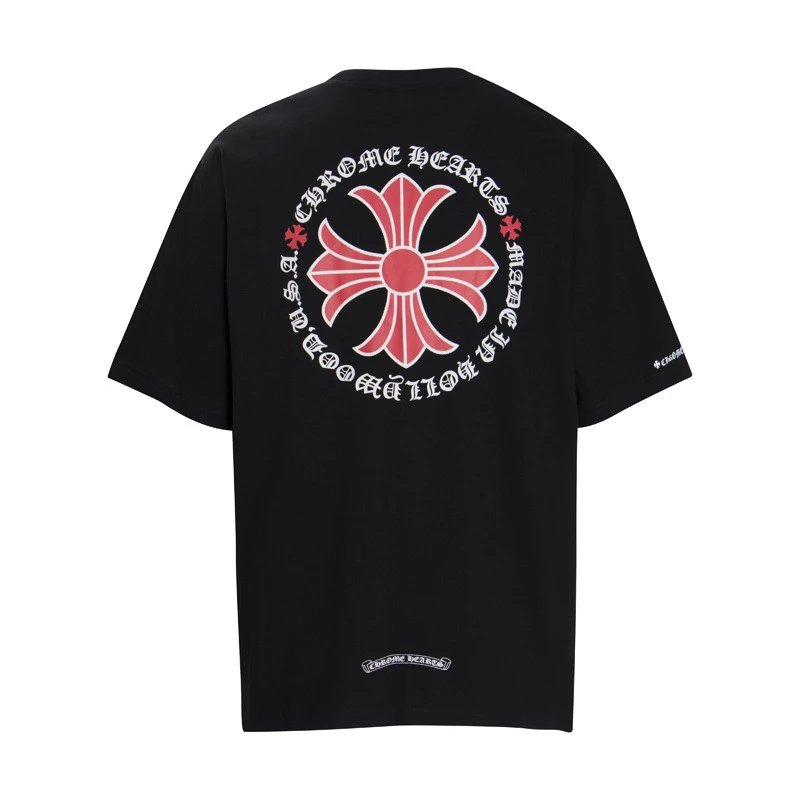 Chrome Hearts Logo Embroidered Black T-Shirt - 6
