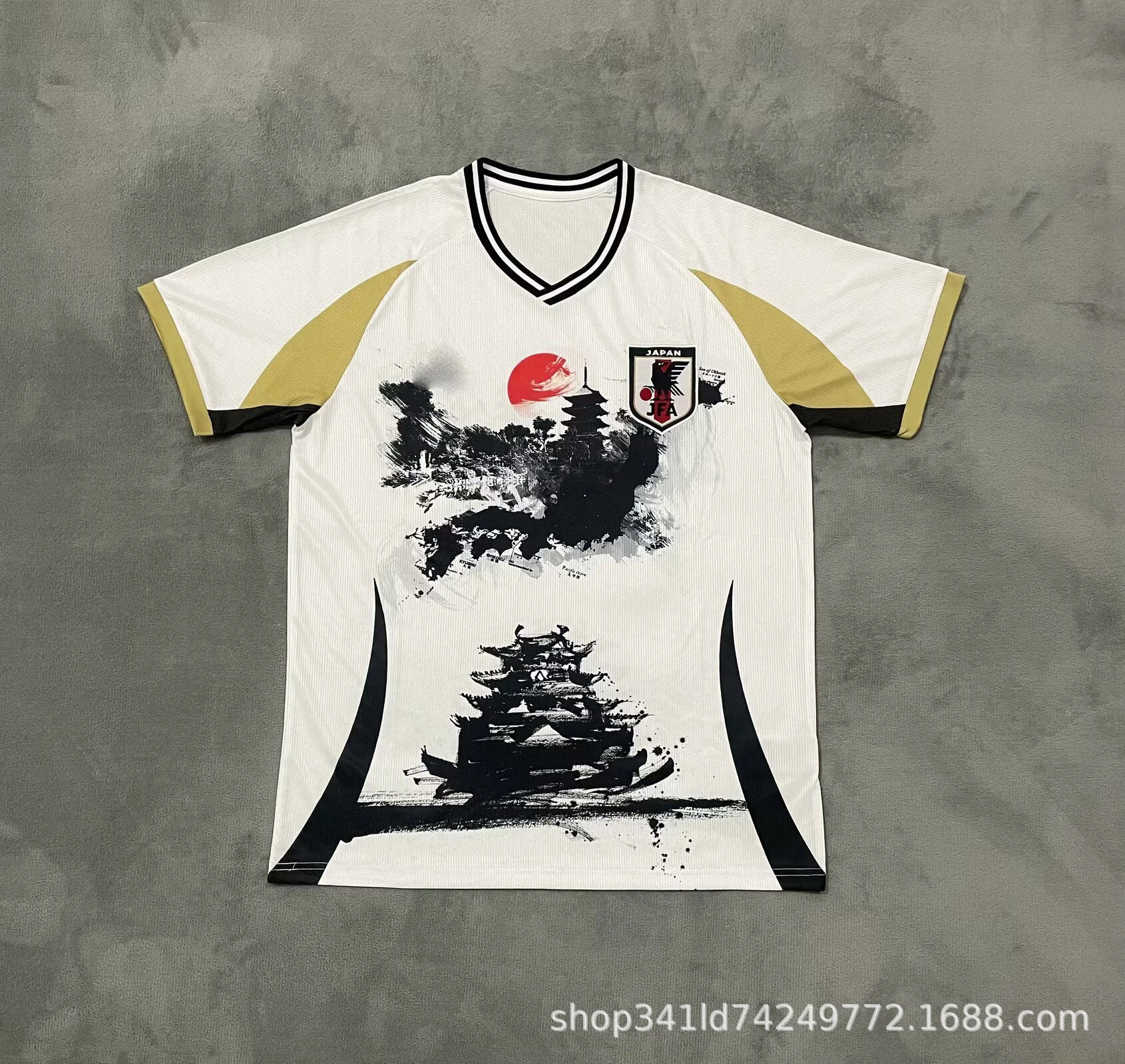 Adidas Japan National Team Away Jersey White Red Flame Print Jersey - 8