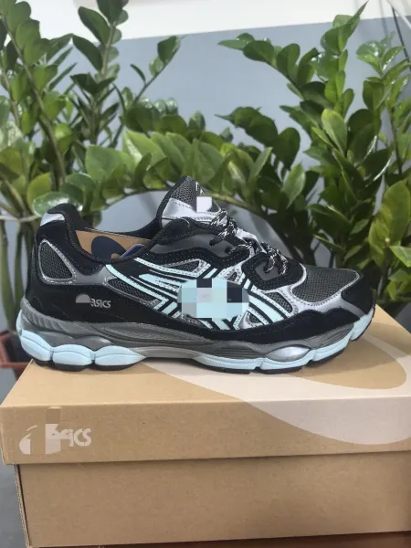 Asics Gel-Kayano 14 Black Silver Ice Blue Running Shoes - 1