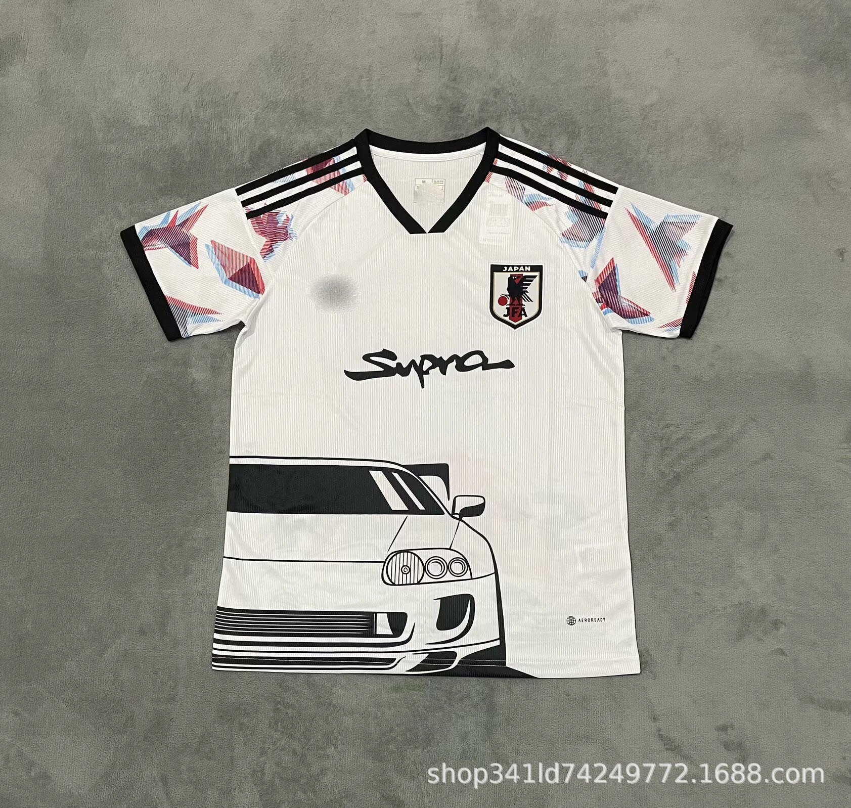 Adidas Japan National Team Away Jersey White Red Flame Print Jersey - 18