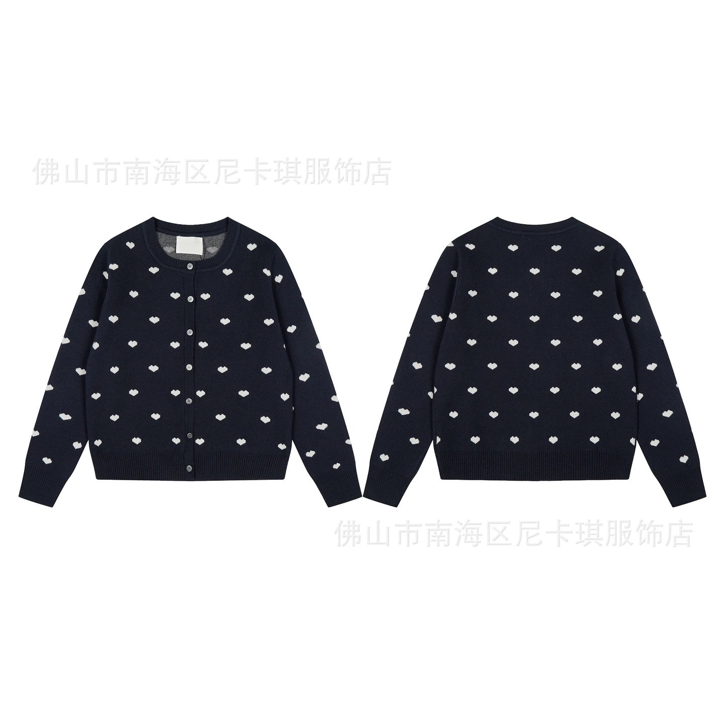 Design Heart Print Knit Cardigan Pink Outerwear.cardigan - 19