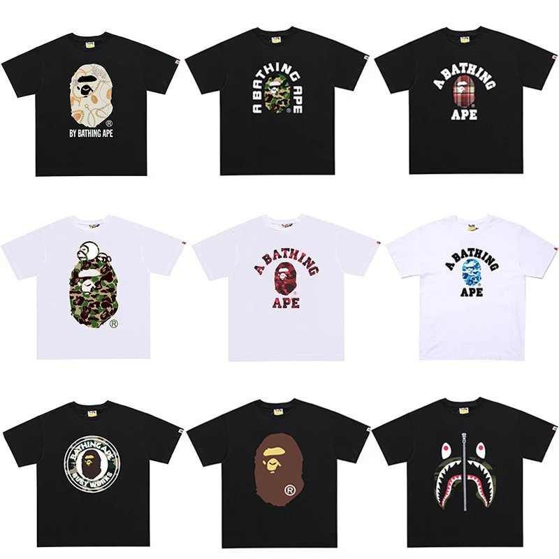A BATHING APE T-Shirts Short-Sleeve Head Logo Graphic image 5