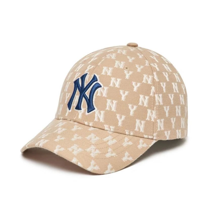 MLB Hats Adjustable curved-brim baseball cap with embroidered New York Yankees logo — Full flower khaqi winning bid NY