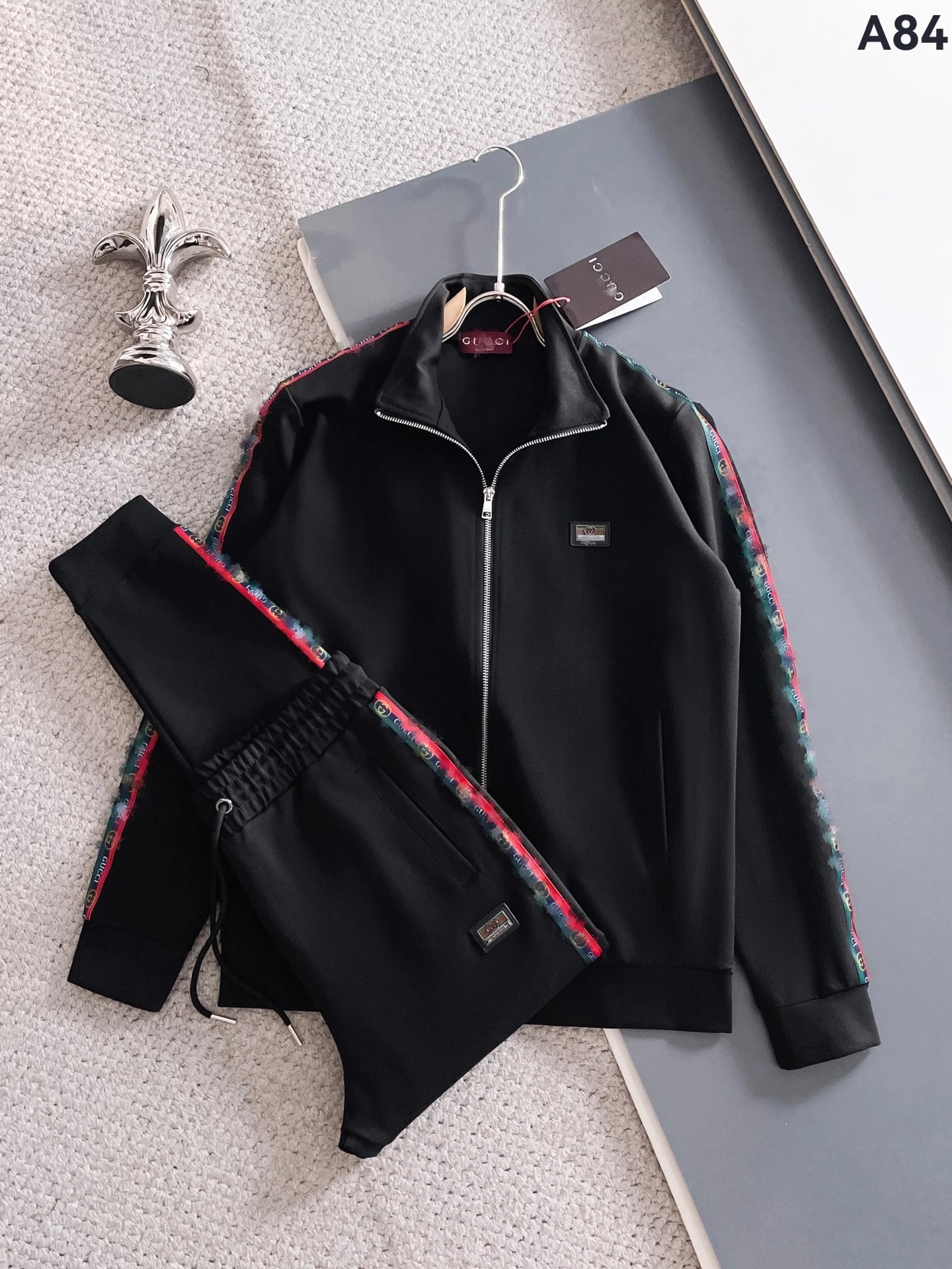 Unbranded Assorted zip-up tracksuit sets — A84 Black