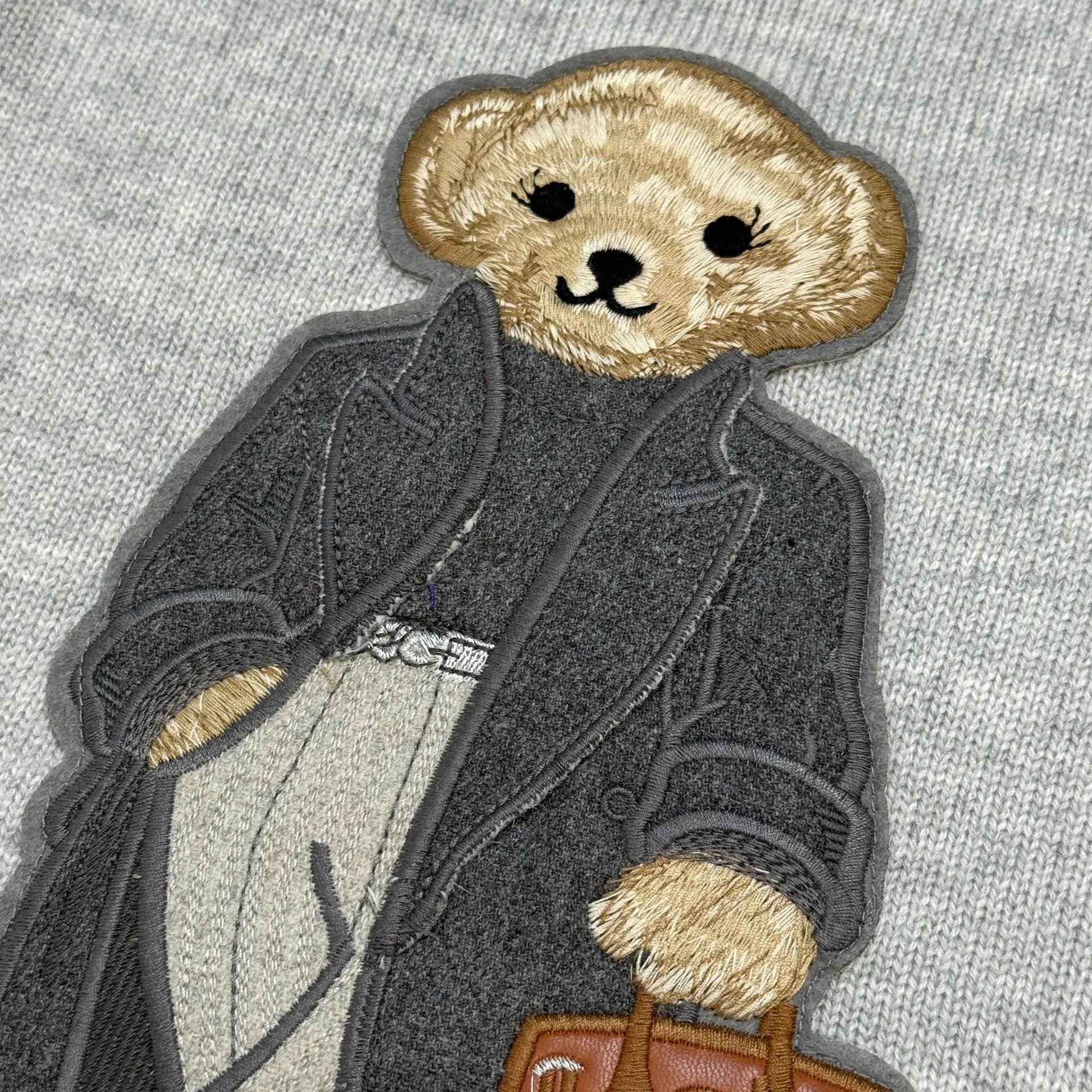 Polo Ralph Lauren Bear Embroidered Gray Sweater - 16