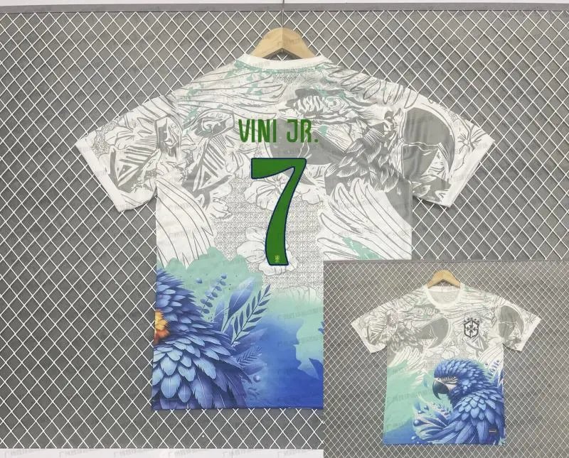 CBF Brazil National Team Vini Jr. #7 Graphic Jersey Black Pink - 9