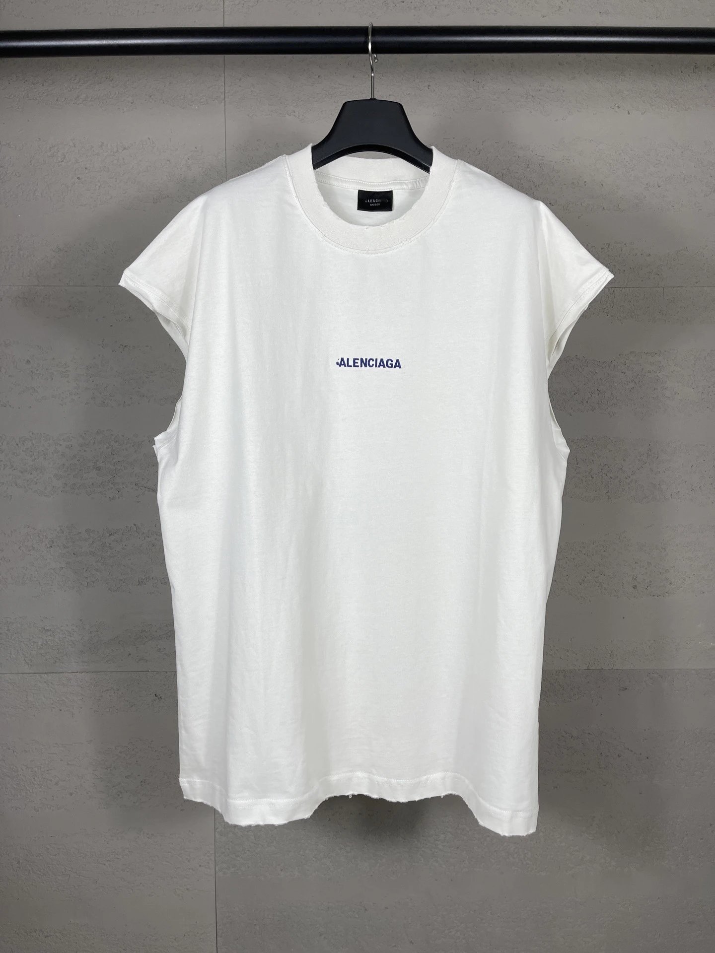 Design Alien Smiley Graphic Cut-Off Sleeve T-Shirt Gray - 3