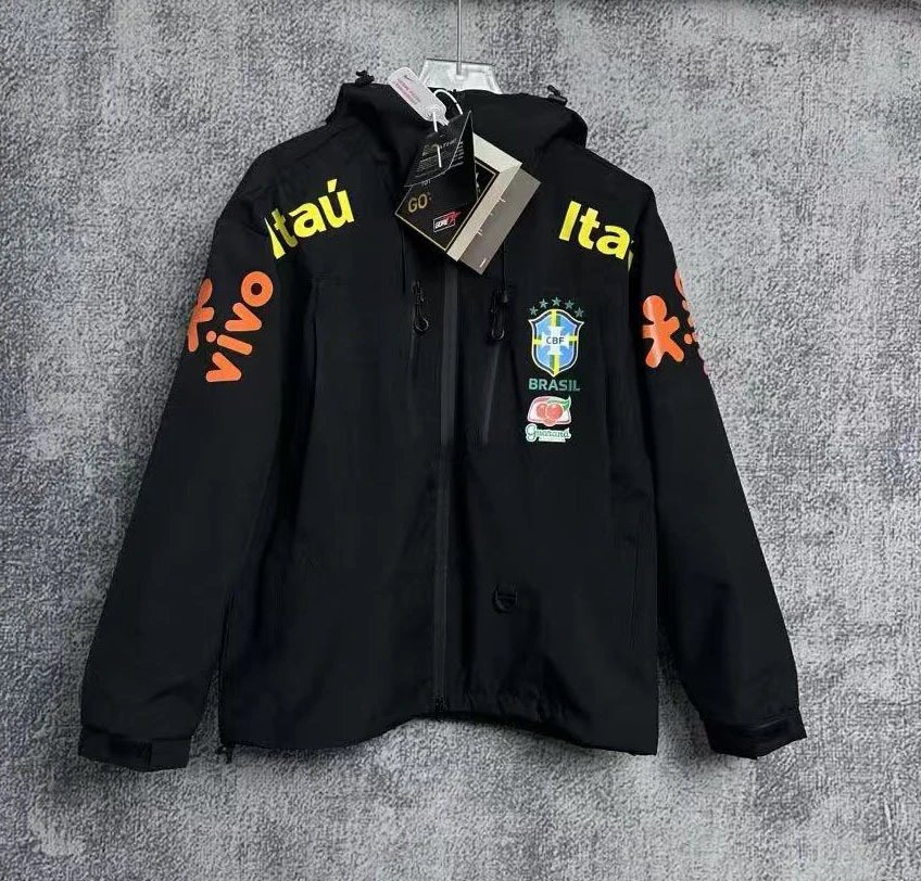 CBF x Itaú Windbreaker Light Gray Jacket Outerwear - 7