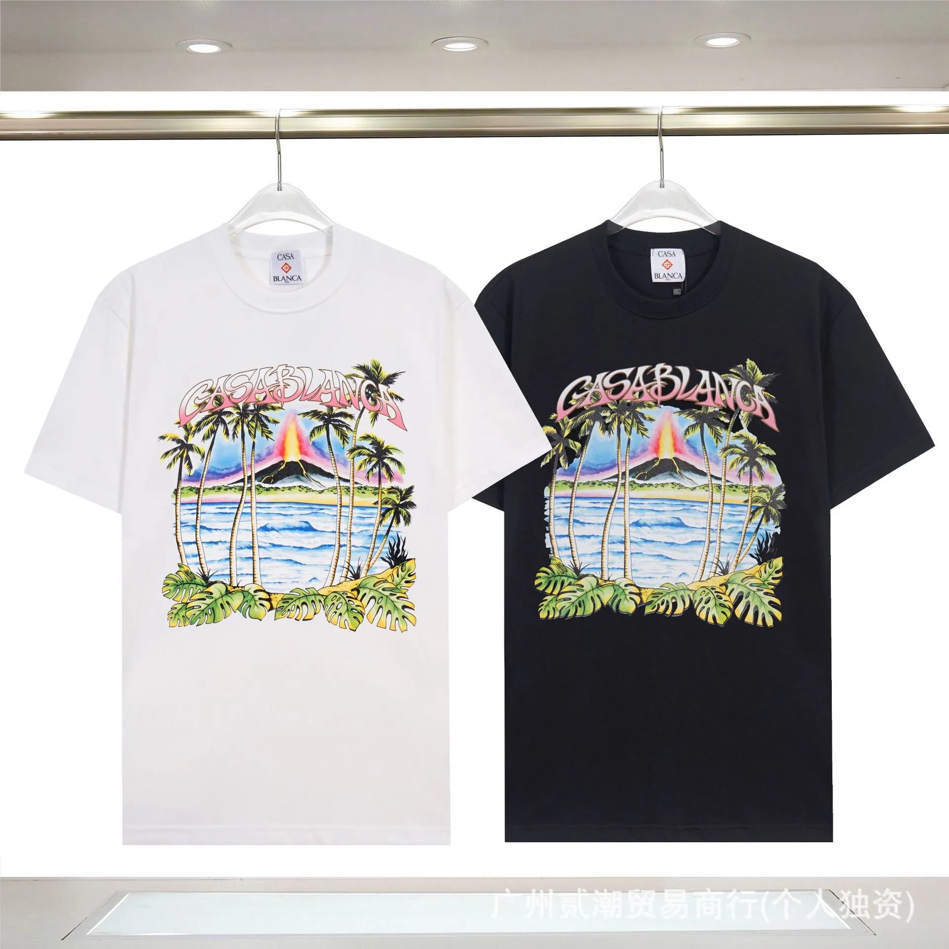 Casablanca Wave & Flame Graphic Black T-Shirt - 3