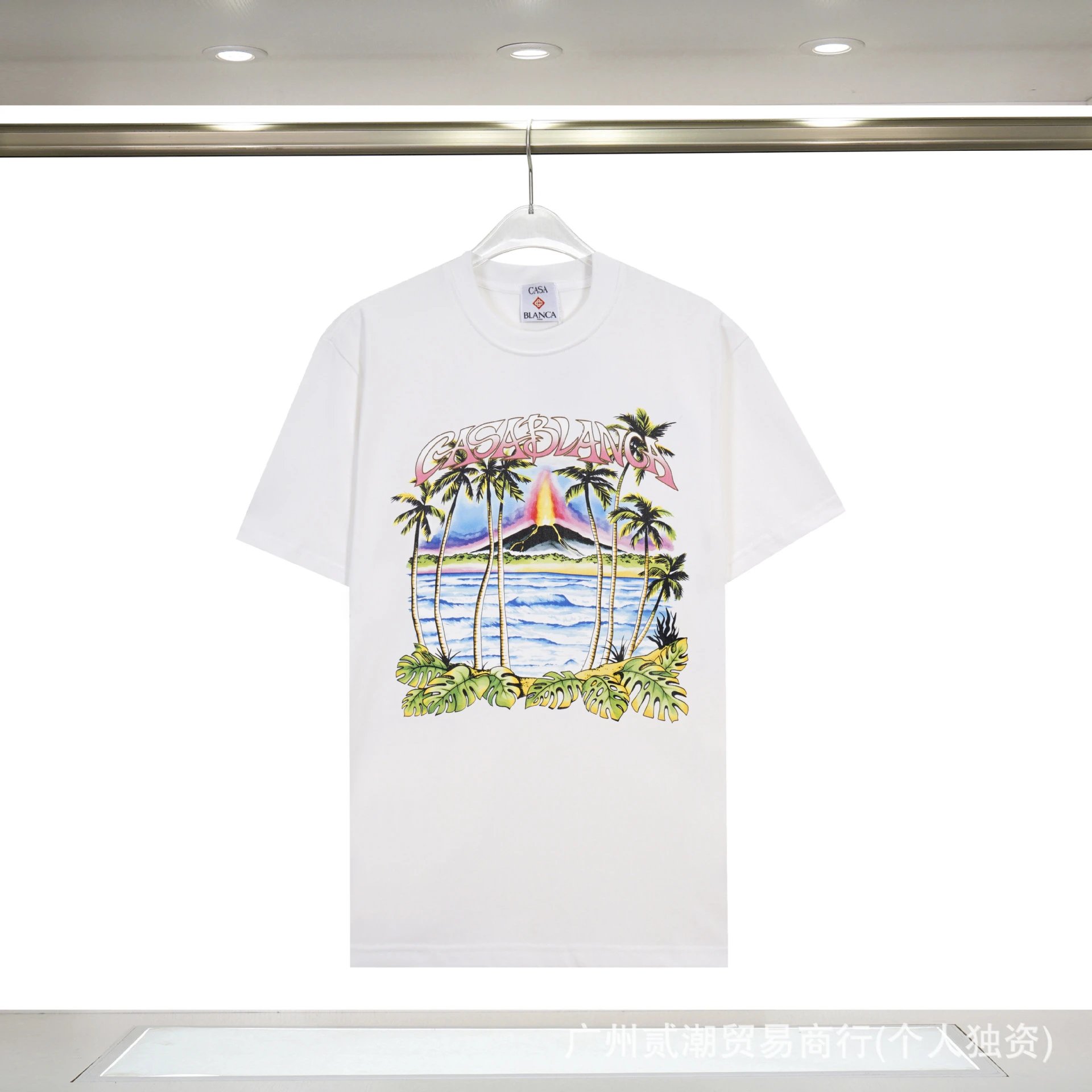 Casablanca Wave & Flame Graphic Black T-Shirt - 4