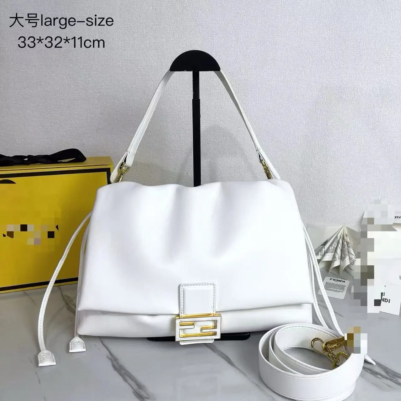 Fendi Shoulder Bags Drawstring Bag with FF Buckle image 2