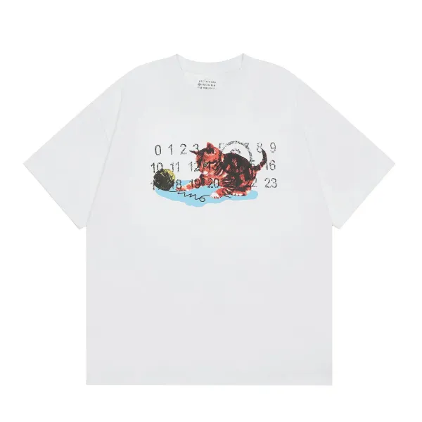 Maison Margiela Cat Print Numbered T-Shirt White - 1
