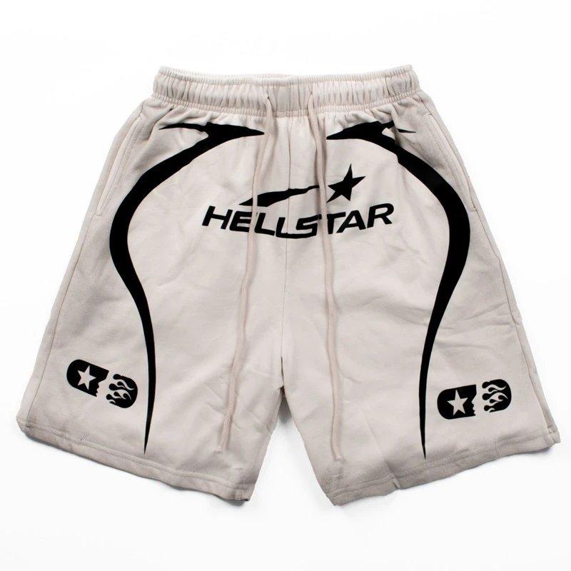 Hellstar Graphic Print Neon Green Drawstring Shorts - 6