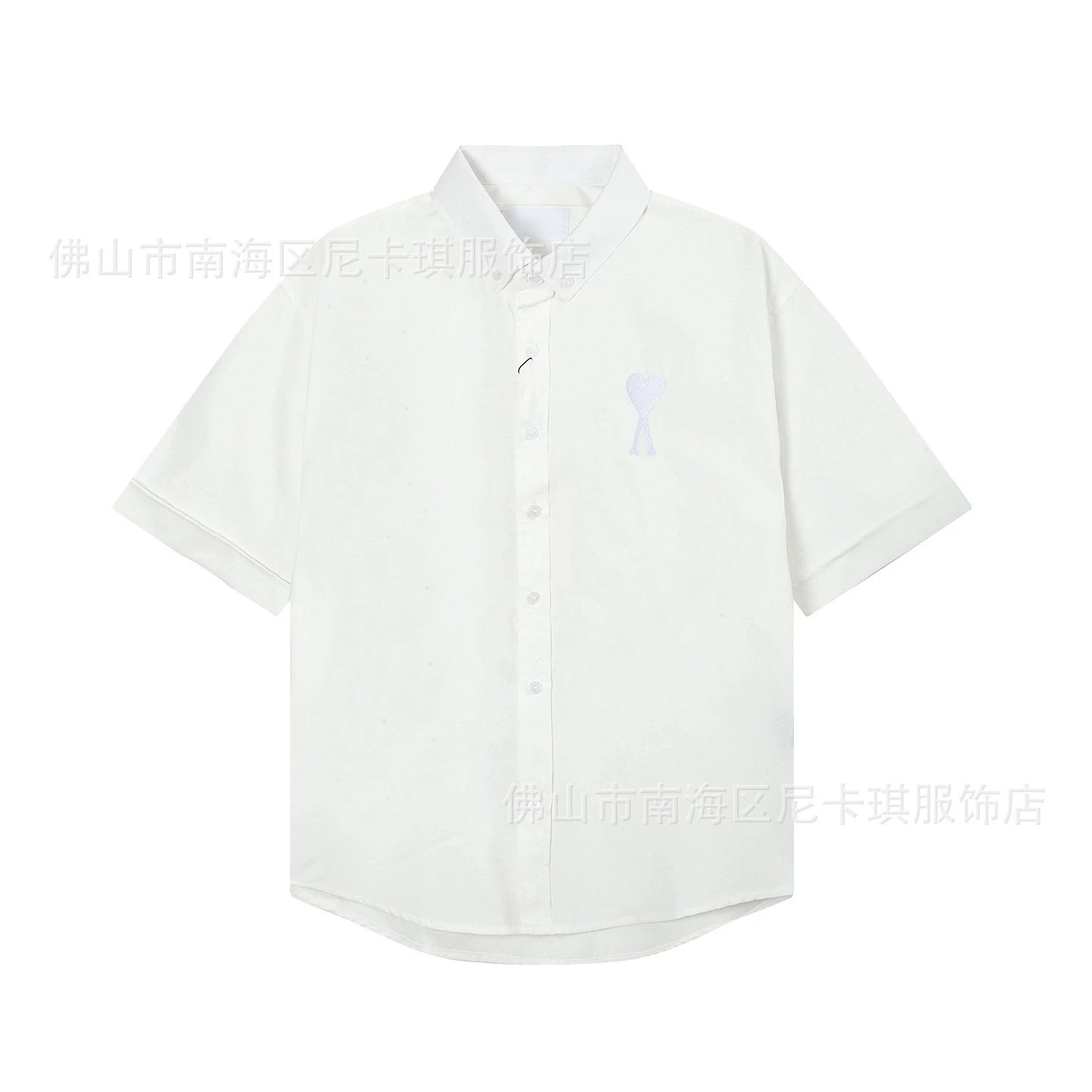 Design Short-Sleeve Button-Up Shirt Mint Green - 19