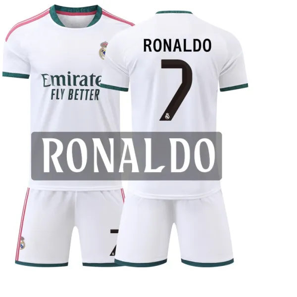 Real Madrid Cristiano Ronaldo #7 Home Kit White Jersey and Shorts Set - 1