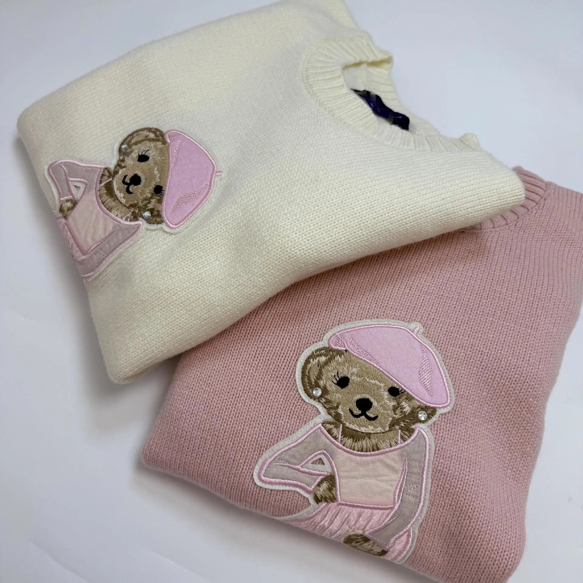 Polo Ralph Lauren Bear Appliqué Sweater Cream - 9