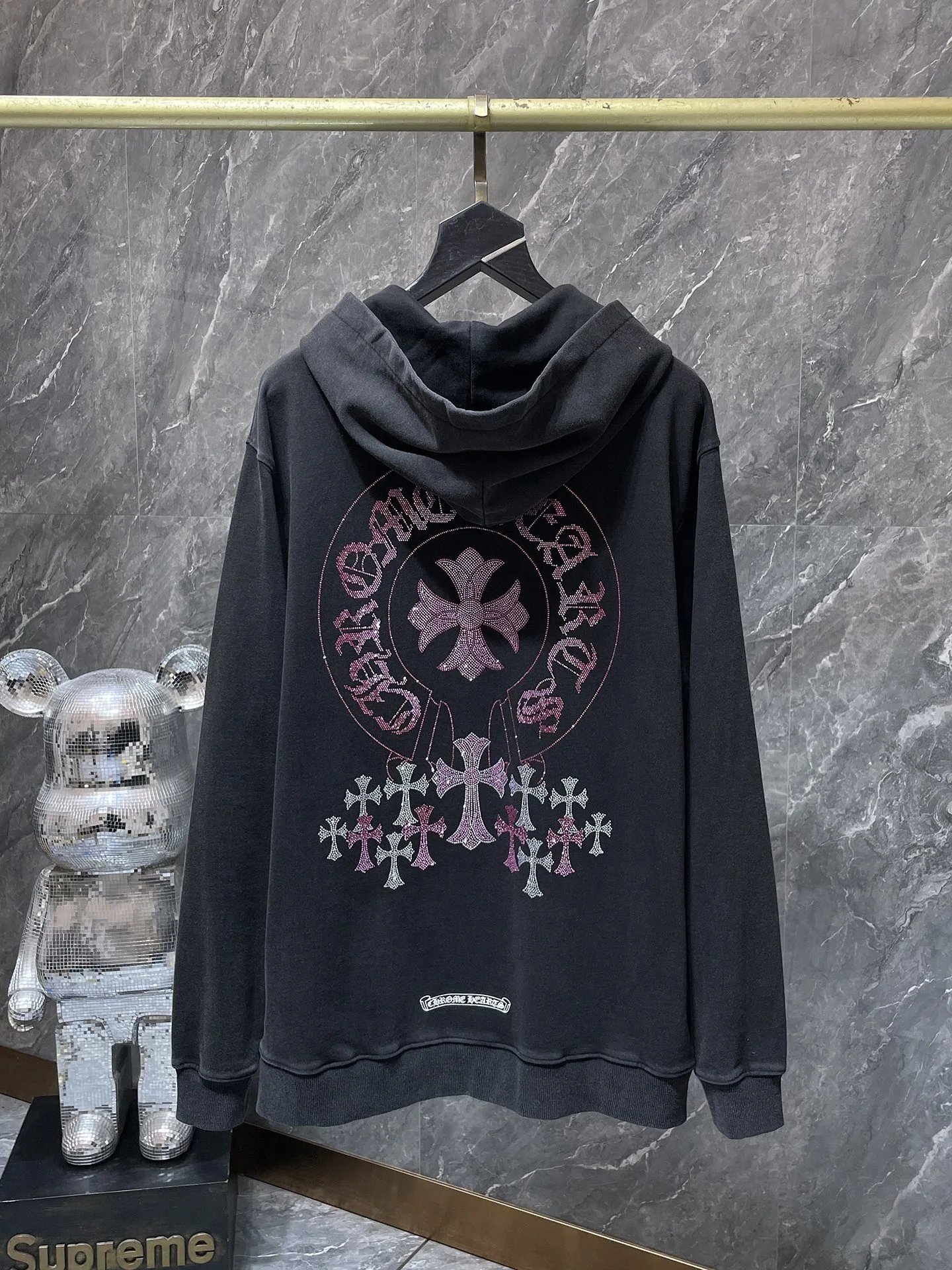 Chrome Hearts Cross Motif Knit Sweater Black with Red Embroidery - 6