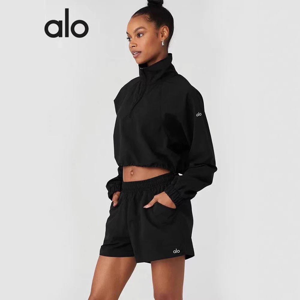 Alo Jackets Cropped half-zip windbreaker jacket image 2