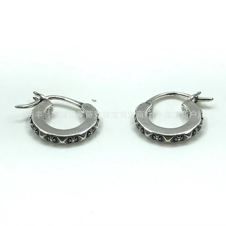 Design Floral Scroll Stud Earrings Silver Jewelry - 36