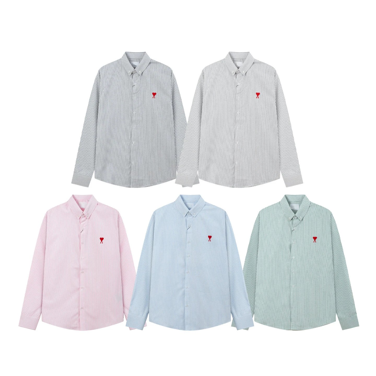 Comme des Garçons Play Heart Logo Mint Green Button-Down Shirt - 3