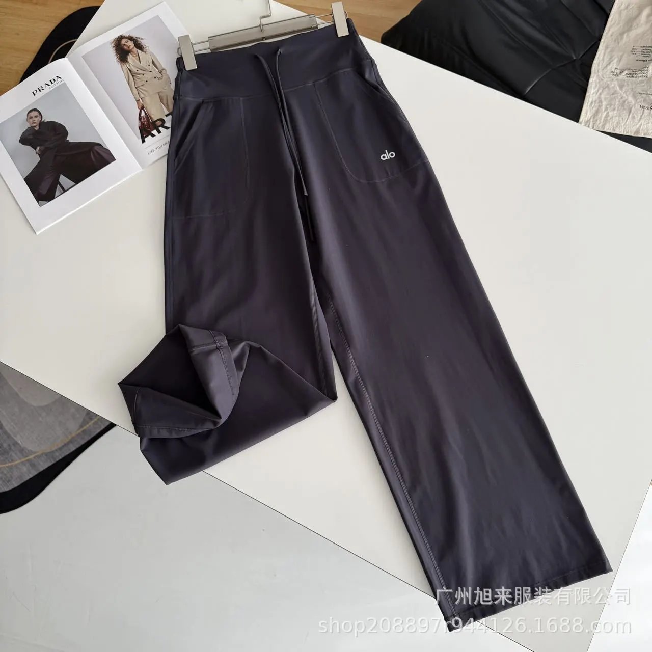 Design Wide-Leg Satin Lounge Pants Beige - 7