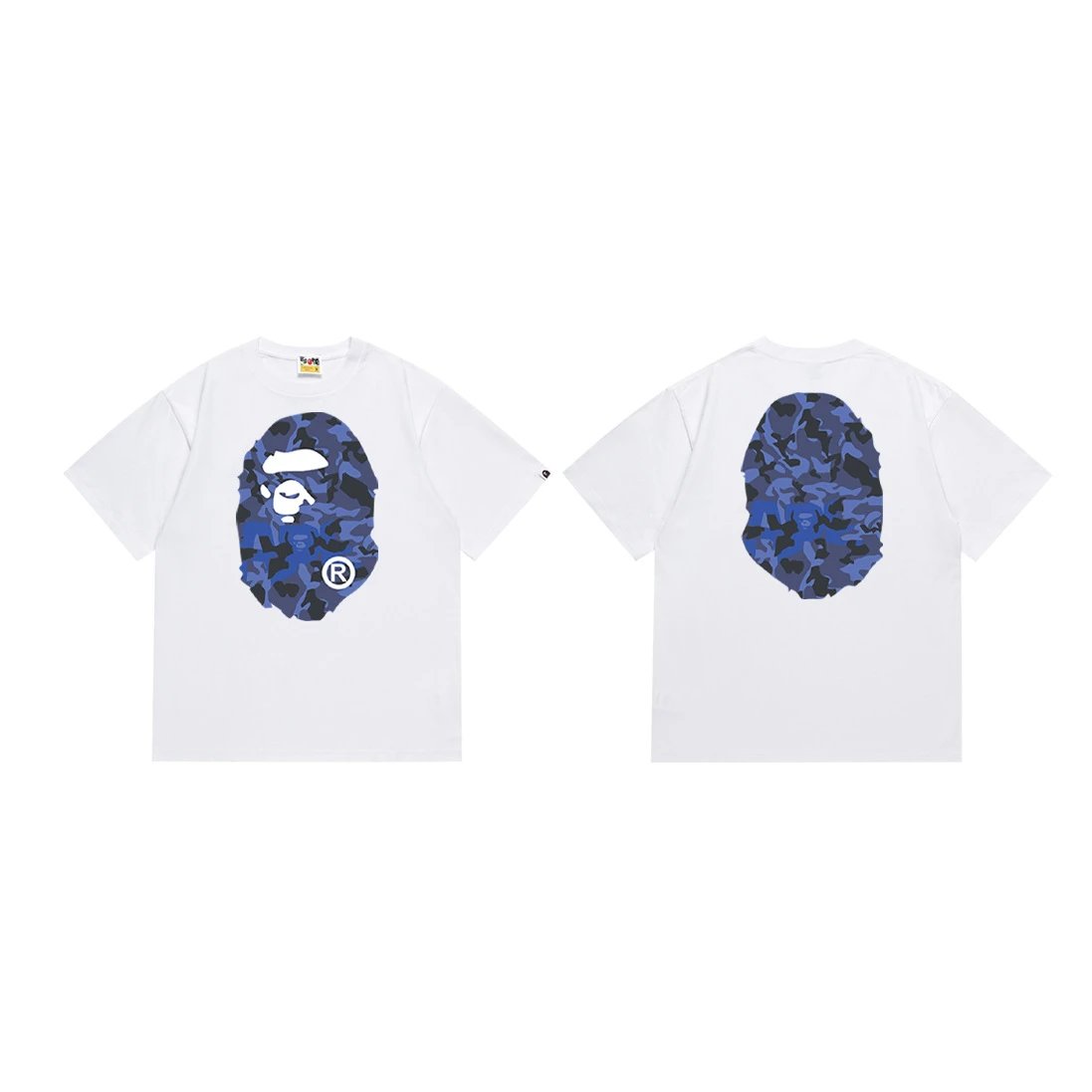 A Bathing Ape Pixel Camo Ape Head White T-Shirt - 38
