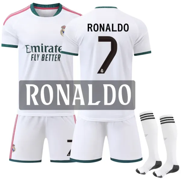 Real Madrid Cristiano Ronaldo #7 Home Kit White Jersey Set - 1