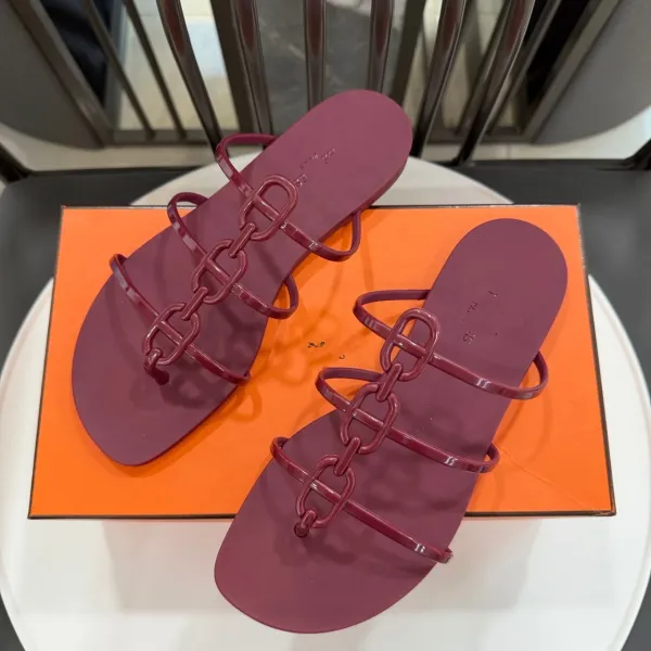 Hermès Oran Jelly Sandals Deep Blue Sandals - 5
