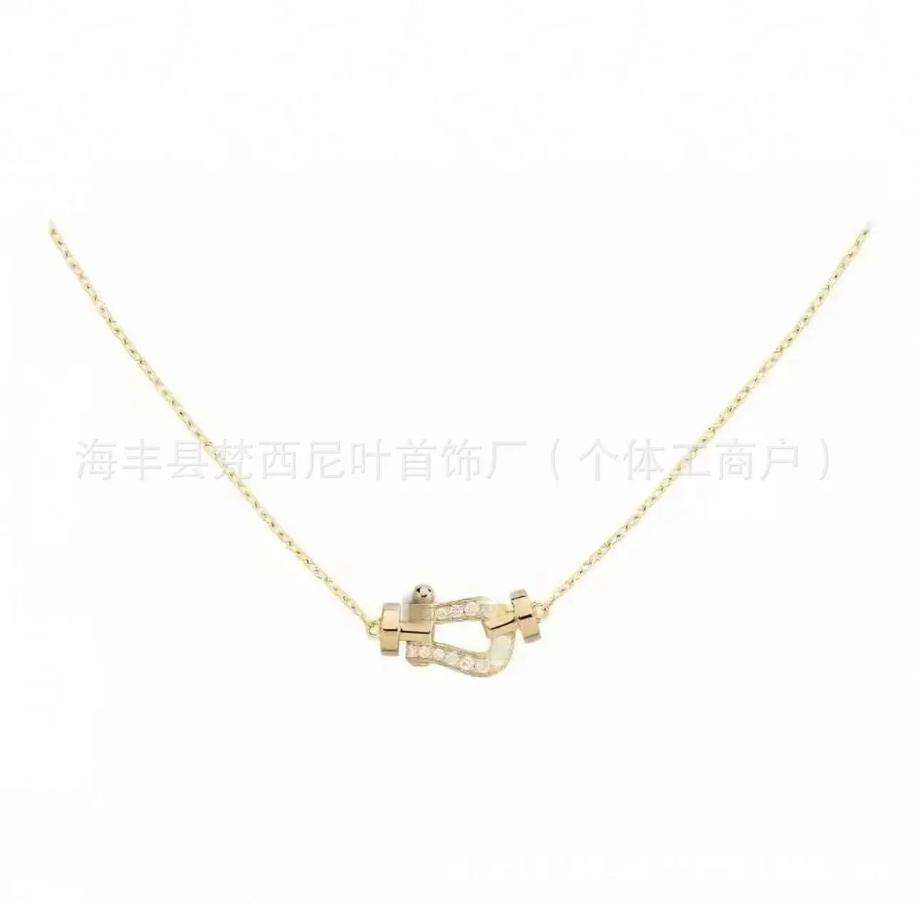Design Anchor-Style Pendant Necklace in Gold with Cubic Zirconia Jewelry - 1