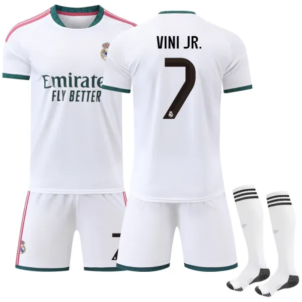 Real Madrid Bellingham #5 Home Jersey Set White - 3