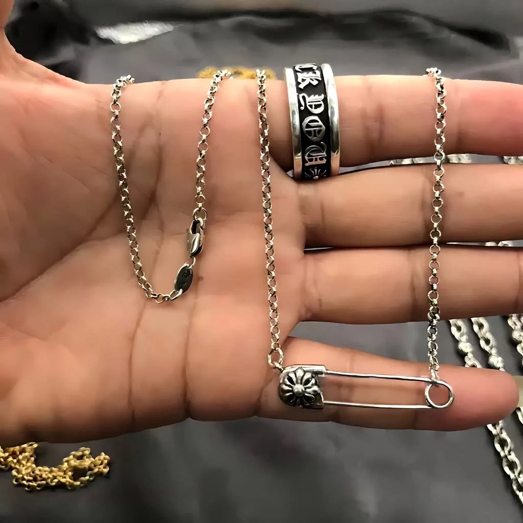 Vintage Safety Pin Necklace