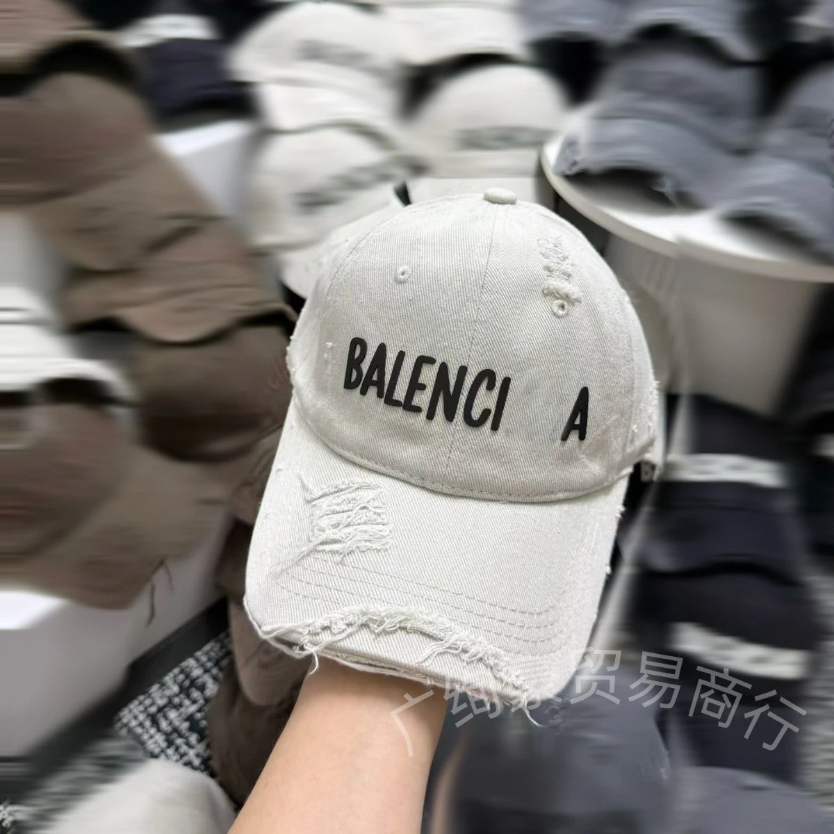 Balenciaga Hats Distressed Logo Baseball Cap image 4