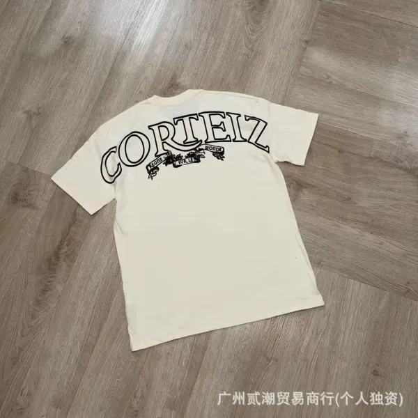 Corteiz Logo Print Cream T-Shirt - 1