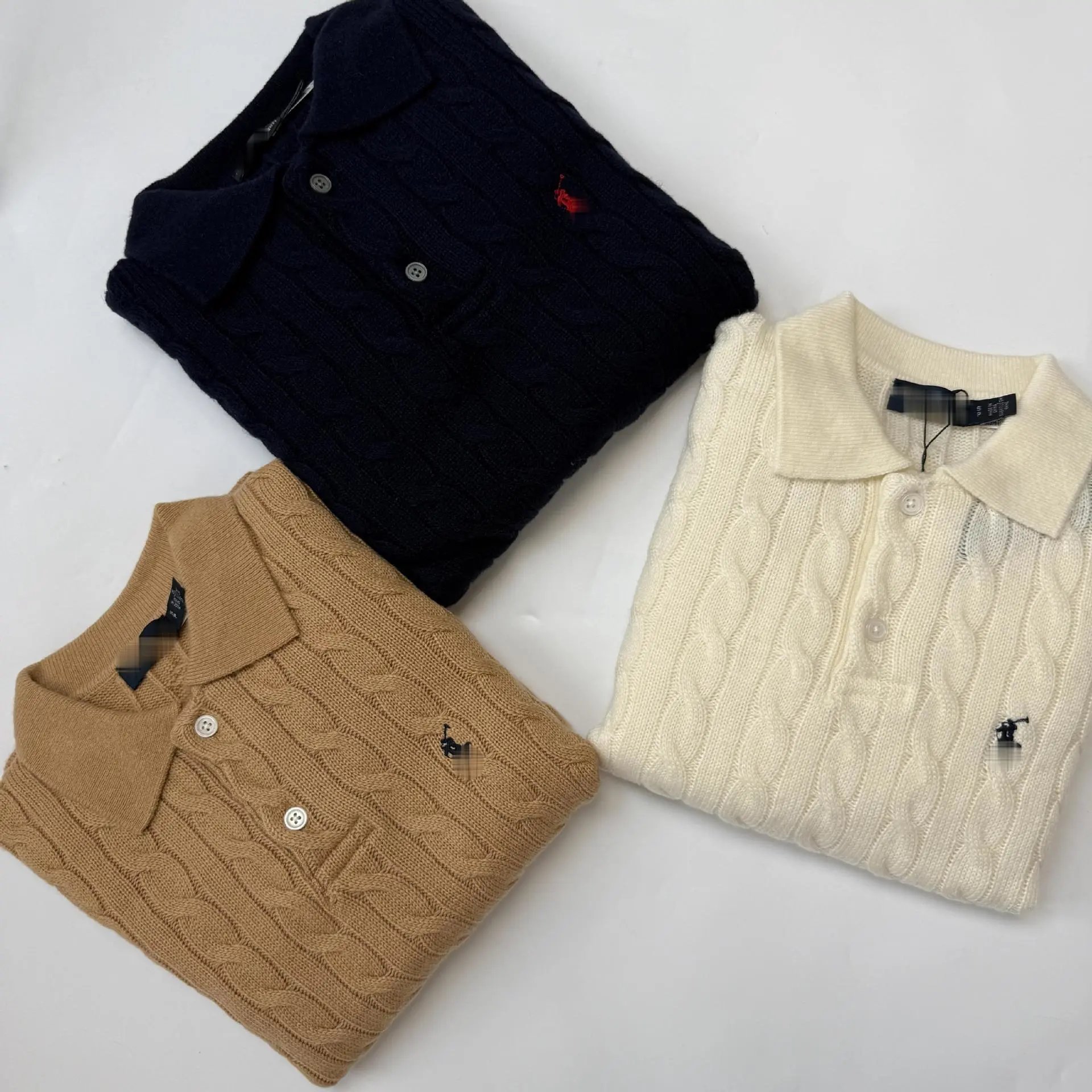 Polo Ralph Lauren Cable Knit Polo Sweater Ivory - 11