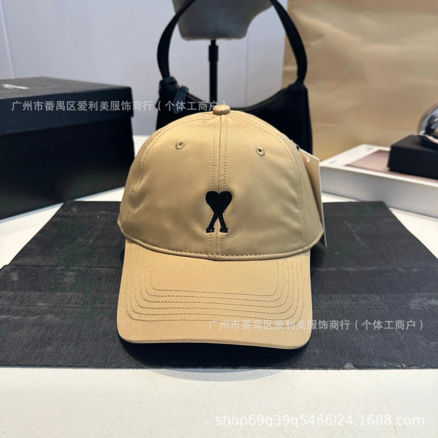 Comme des Garçons Play Heart Embroidered Black Baseball Cap - 13