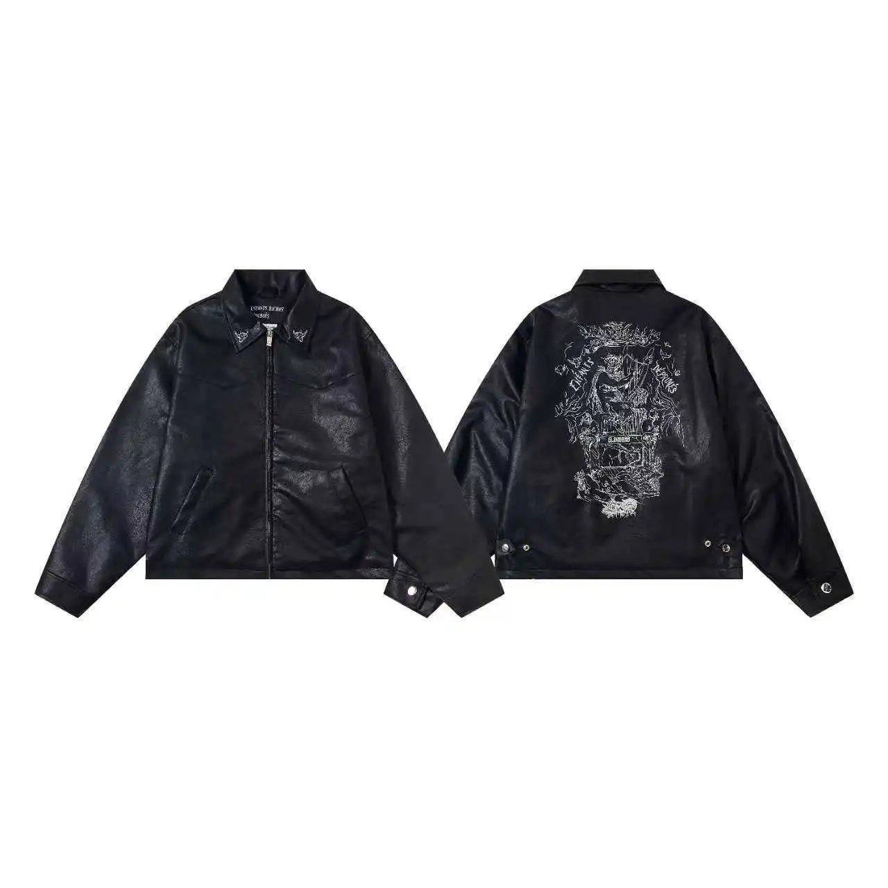 Gallery Dept x ERD White Distressed Graphic Jacket Outerwear - 14