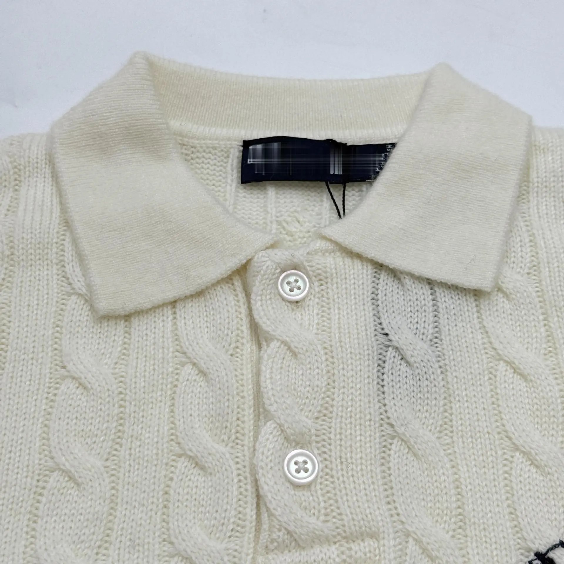 Polo Ralph Lauren Cable Knit Polo Sweater Ivory - 13