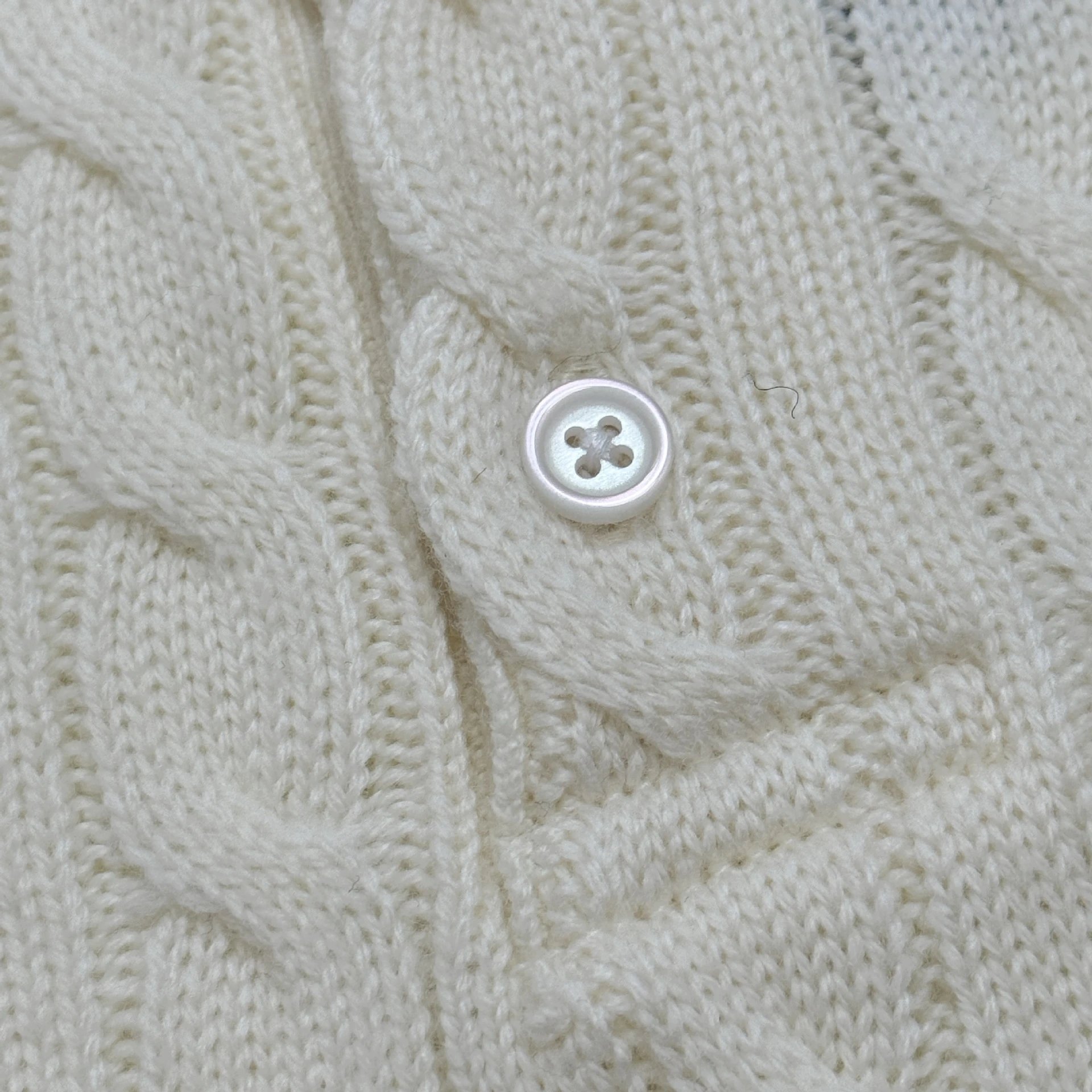 Polo Ralph Lauren Cable Knit Polo Sweater Ivory - 14