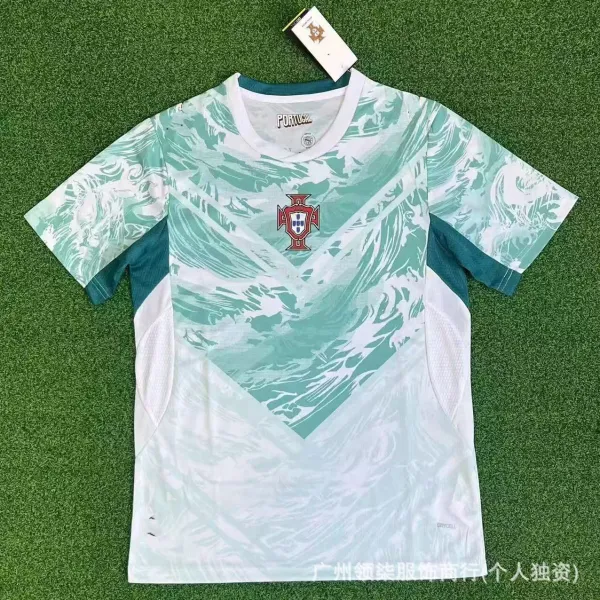 Portugal National Team 2024 Away Jersey Mint Wave Print T-Shirt - 1