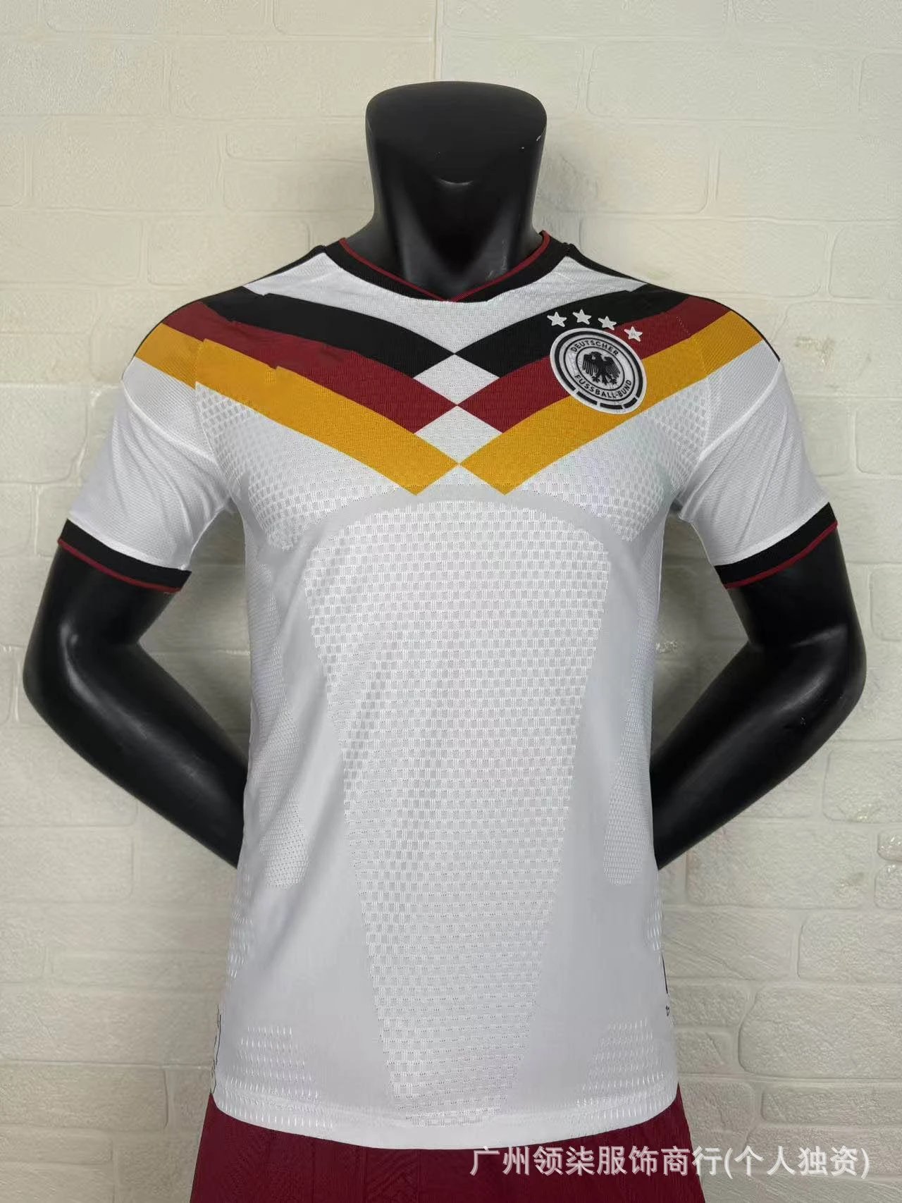 Design Germany National Team Home Jersey White / Black / Red / Yellow Long-Sleeve Jersey - 11