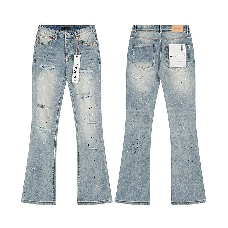 Purple Brand Distressed Flare Jeans Light Wash - 41
